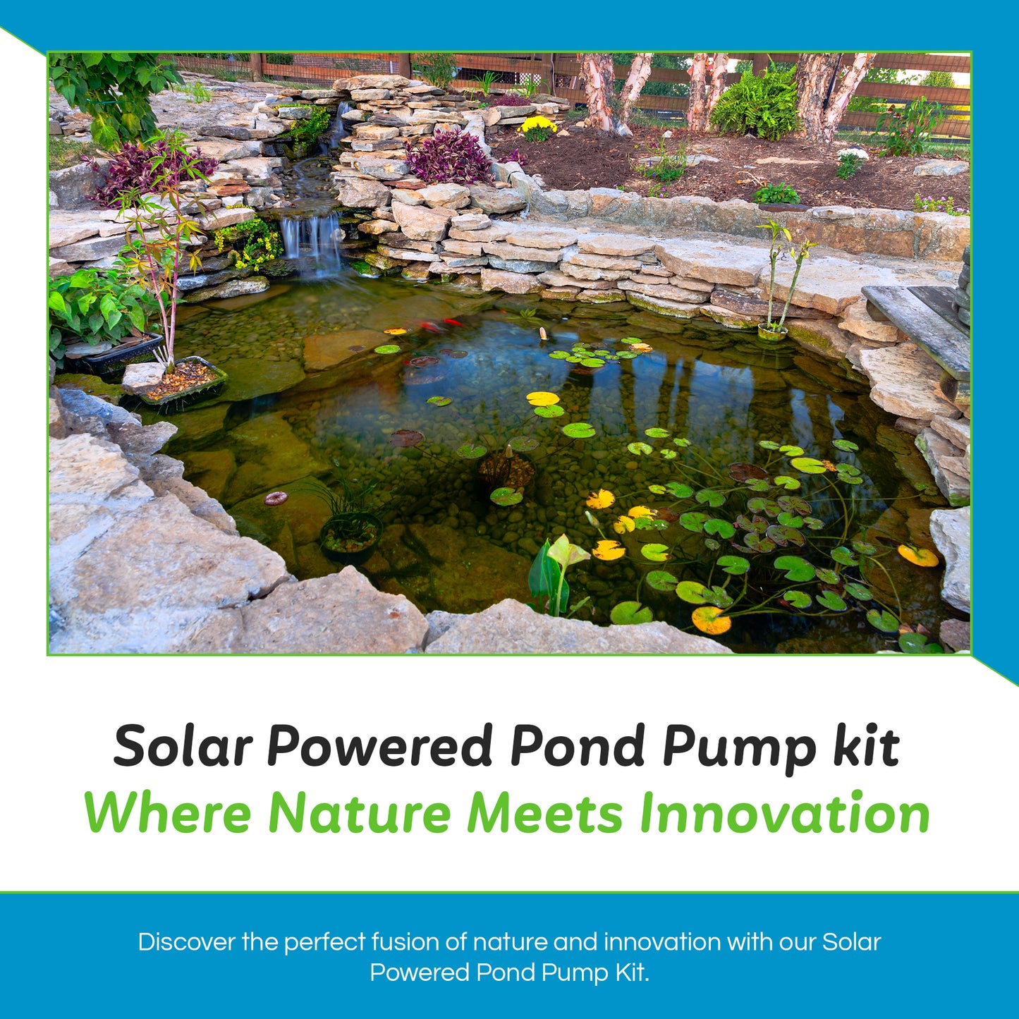 Solar Powered Waterfall Pond Pumps Kits choice of three models