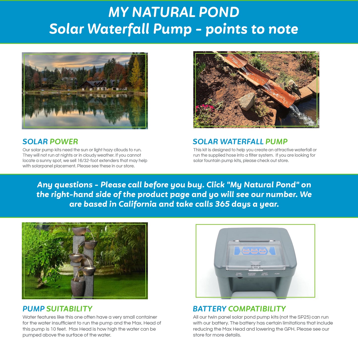 MNP SP50 50W Solar Powered Waterfall Complete Pond Pump Max 898 GPH