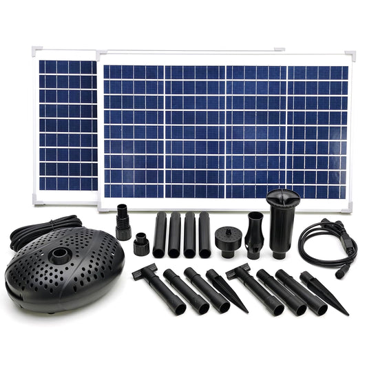 MNP SF100 100W 1,268 GPH Powerful Solar Pond Fountain Kit