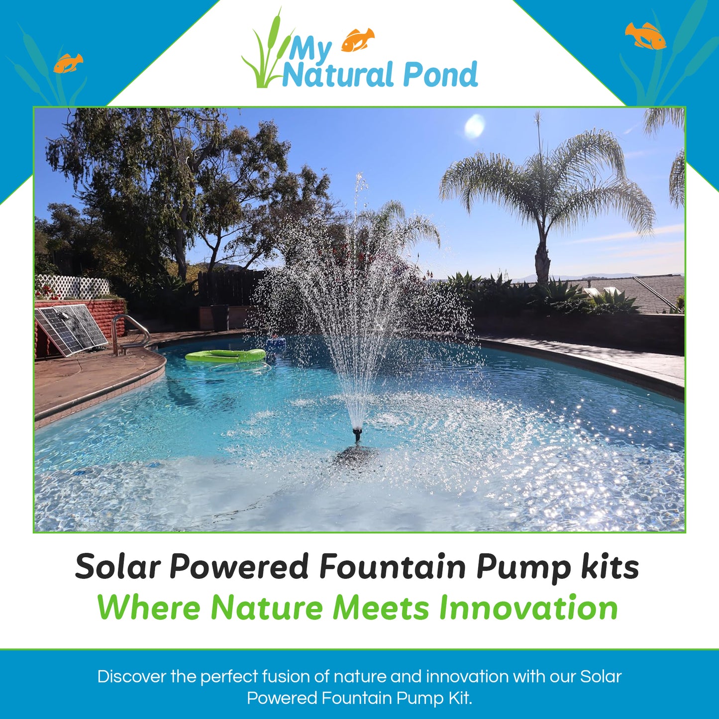 MNP SF100 100W 1,268 GPH Powerful Solar Pond Fountain Kit