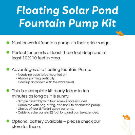 Floating Solar Pond Fountain Pump two models 50W and 100W