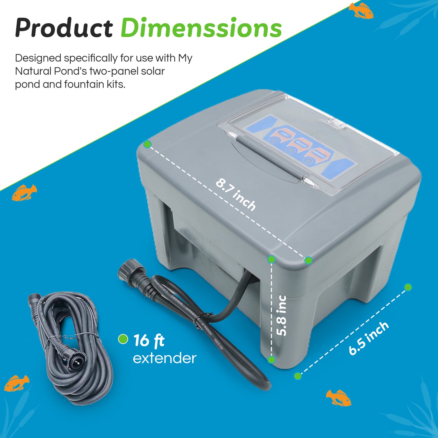 MNP SB12 Solar Powered Pond Pump Backup Battery