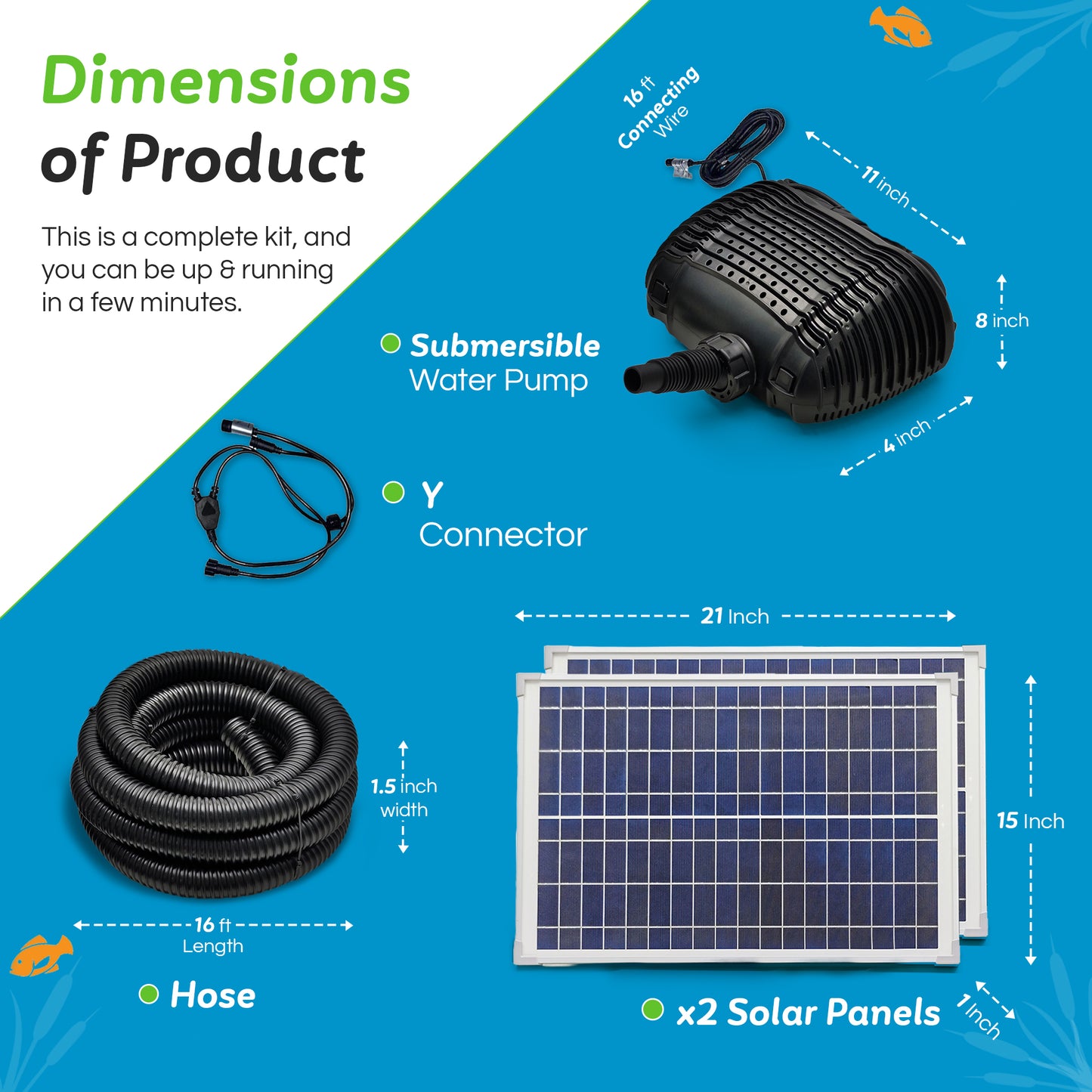 Solar Powered Waterfall Pond Pumps Kits choice of three models