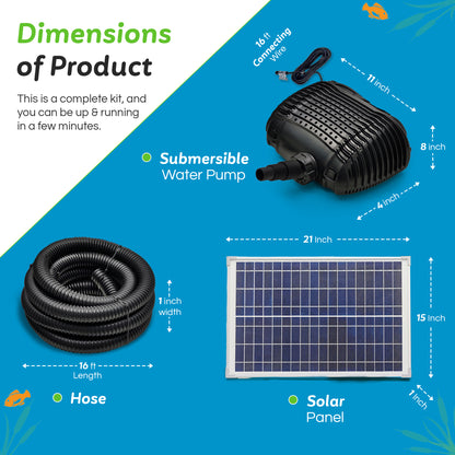 MNP SP50 50W Solar Powered Waterfall Complete Pond Pump Max 898 GPH OPEN BOX DEMO RETURN SALE