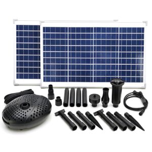 MNP SF100 100W 1,268 GPH Powerful Solar Pond Fountain Kit